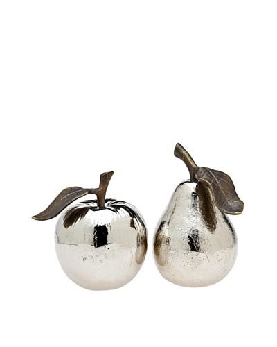 Godinger Apple & Pear Salt & Pepper Set, Silver/Antiqued BrassAs You See