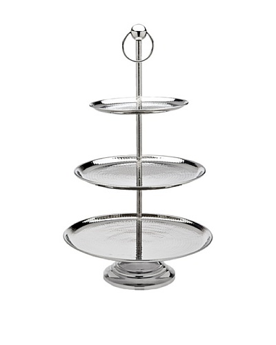 Godinger 3-Tier Hammered Server, Silver