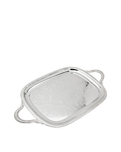 Godinger Rectangular Gadroon Handled Tray, Silver