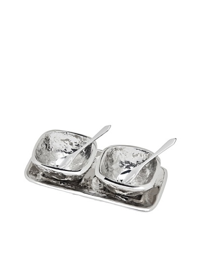 Godinger Lava Open Salt & Pepper Set with Tray