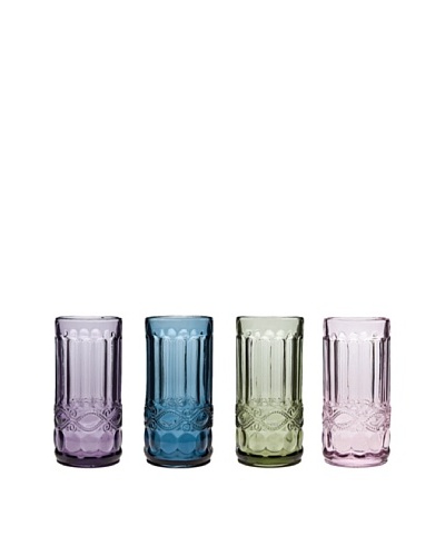 Godinger Set of 4 Assorted Prosperity Highball Glasses