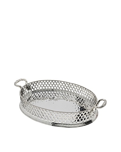 Godinger Pierced Oval Gallery Tray, Silver