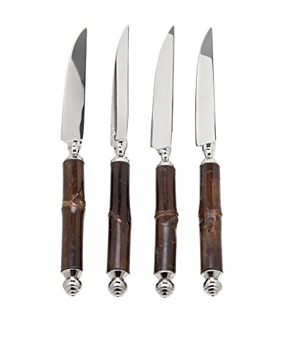 Godinger Set of 4 Bamboo Handled Steak Knives