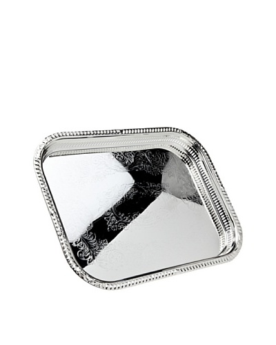 Godinger Oval Gallery Tray, Silver