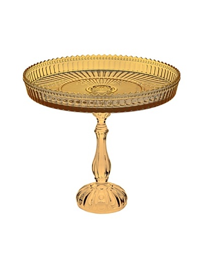 Godinger Victoria Footed Compote, Amber