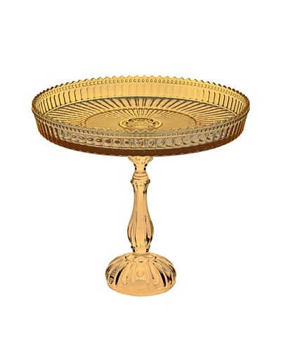 Godinger Victoria Footed Compote, Amber