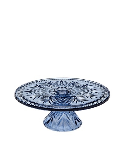 Godinger Dublin Colors Blue Footed Cake Plate