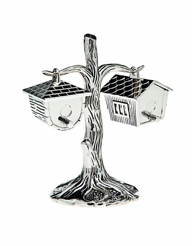 Godinger Birdhouse Salt & Pepper Shakers, Silver