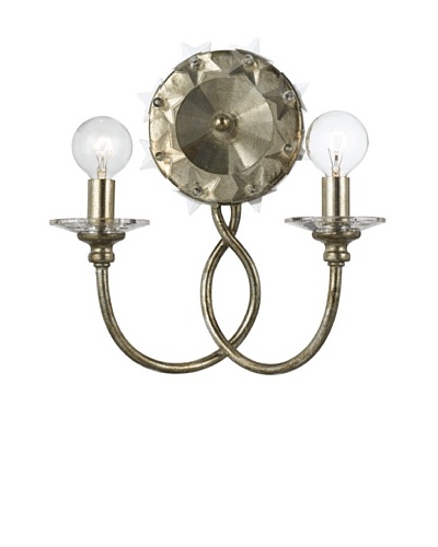 Gold Coast Lighting Antique Silver Wrought Iron Sconce with Star Accents