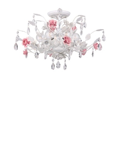 Gold Coast Lighting Rose & Crystal Semi-Flush Mount