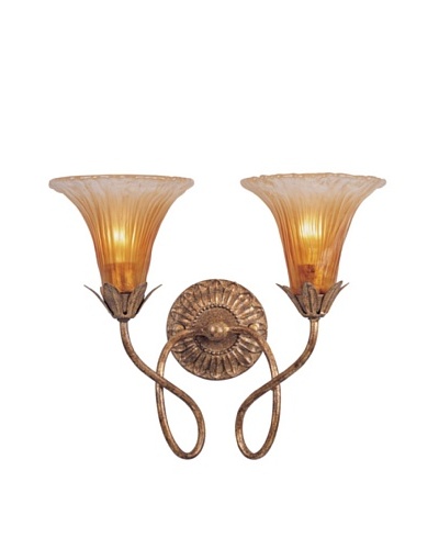 Gold Coast Lighting Mouth Blown Glass Gold Leaf Sconce