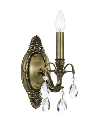 Brass Wall Sconce with Swarovski SPECTRA Crystals