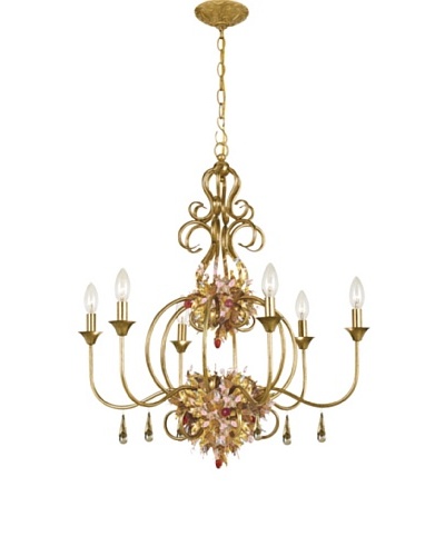 Gold Coast Lighting 6 Light Fiore Chandelier Antique Gold