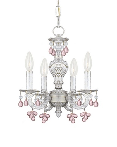 Gold Coast Lighting Paris Flea Market Collection 4-Light Mini-Chandelier, Antique White Finish with ...