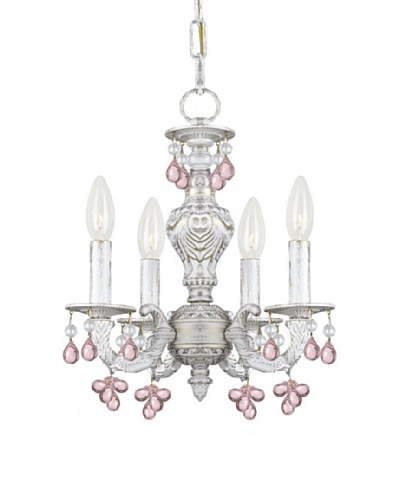 Gold Coast Lighting Paris Flea Market Collection 4-Light Mini-Chandelier, Antique White Finish with ...