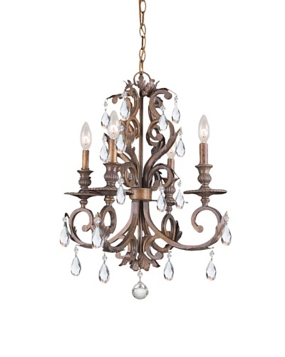 Gold Coast Lighting Wrought Iron Mini-Chandelier, Florentine Bronze