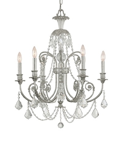 Gold Coast Lighting Wrought Iron Chandelier, Old Silver
