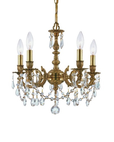 Gold Coast Lighting Cast Brass Mini Chandelier, Aged Brass