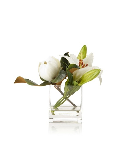 Winward Magnolia Lily In Square Vase