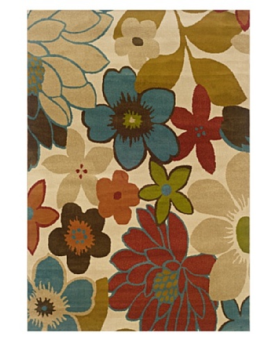 Granville Rugs Aiden Rug, Beige/Black/Orange/Blue/Green/Brown, 5′ x 7′ 6″