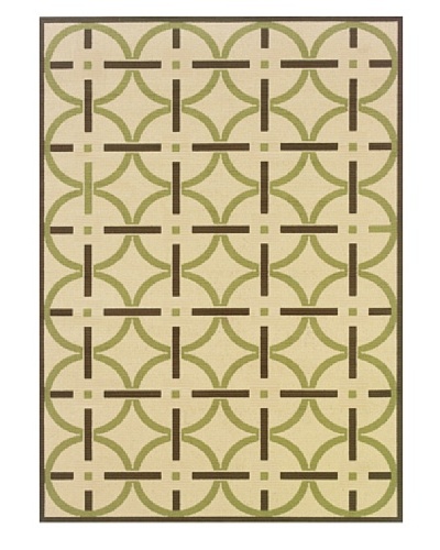 Granville Rugs Monterey Indoor/Outdoor Area Rug [Green/Cream/Brown]