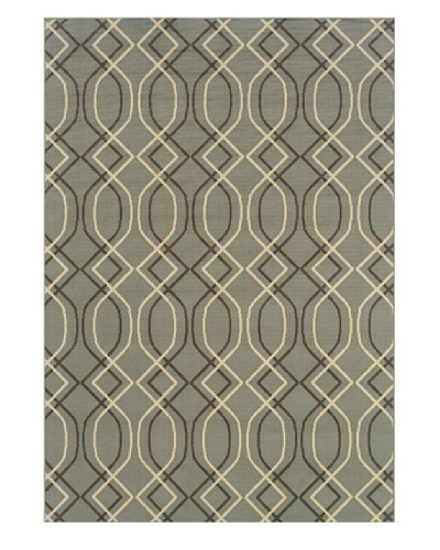 Granville Rugs Fiji Indoor/Outdoor Area Rug [Grey/Slate Blue/Cream]
