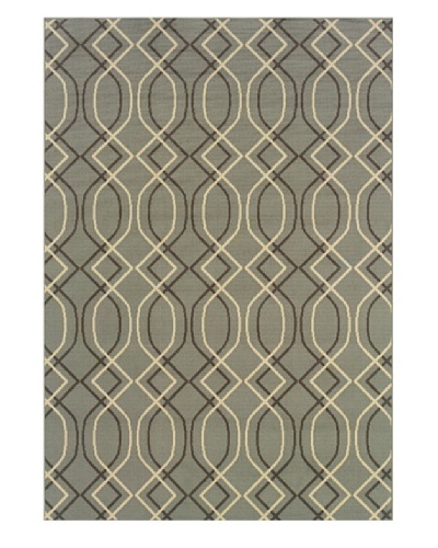 Granville Rugs Fiji Indoor/Outdoor Area Rug [Grey/Slate Blue/Cream]