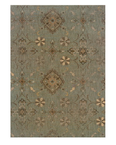 Granville Rugs Barcelona Rug [Green/Tan/Beige/Peach]