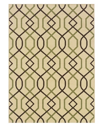 Granville Rugs Monterey Indoor/Outdoor Area Rug [Green/Cream/Brown]