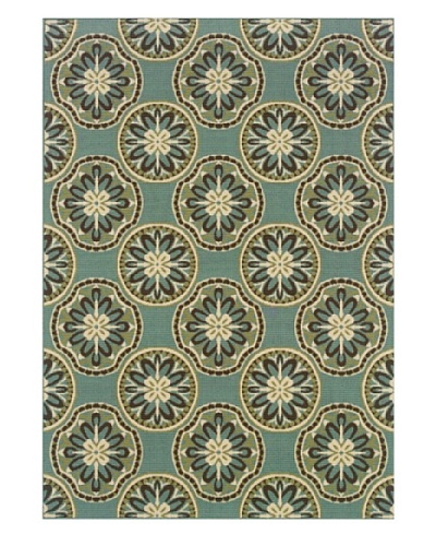 Granville Rugs Monterey Indoor/Outdoor Area Rug [Blue/Cream/Brown]