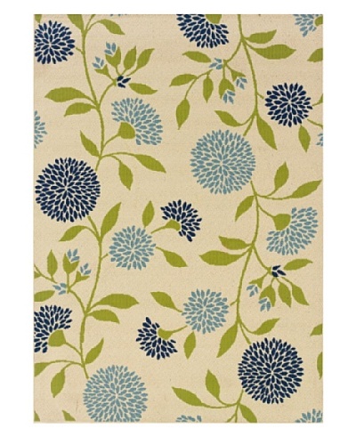 Granville Rugs Coastal Indoor/Outdoor Area Rug [Ivory/Blue/Green]