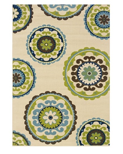 Granville Rugs 859J6 Granville Coastal 859J6 Indoor/Outdoor Polypropylene Area Rug 1’9″ X 3’9″