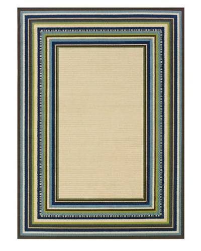 Granville Rugs Coastal Indoor/Outdoor Area Rug [Ivory/Blue/Green/Brown]