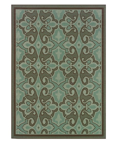 Granville Rugs Monterey Indoor/Outdoor Area Rug [Blue/Brown]