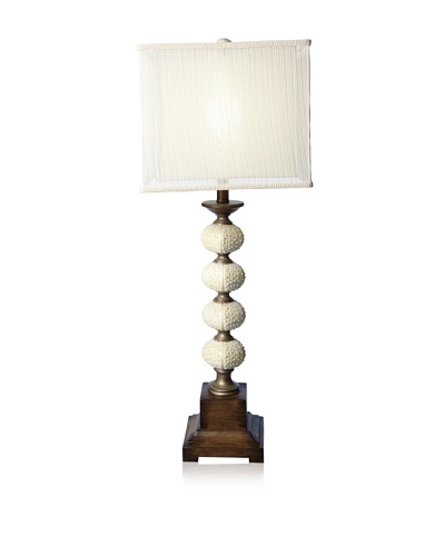 Seagrove Table Lamp, Silver/Worn Wood