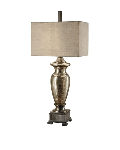 Greenwich Lighting Antique Mercury Glass Table Lamp, Aged Nickel