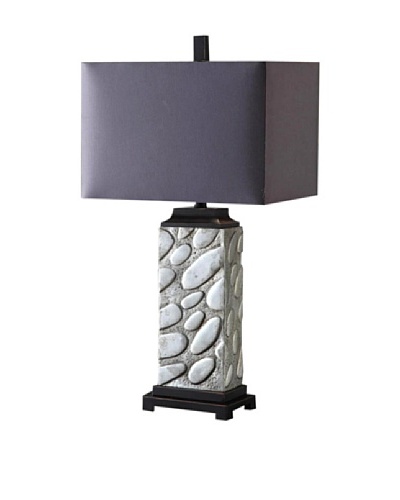 Greenwich Lighting Alden Table Lamp, Polished Aluminum/Black Nickel