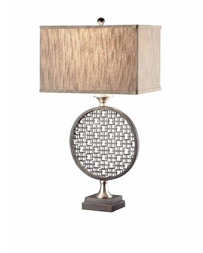 Greenwich Lighting Geo Ring Table Lamp, Brushed Nickel/Black Metal