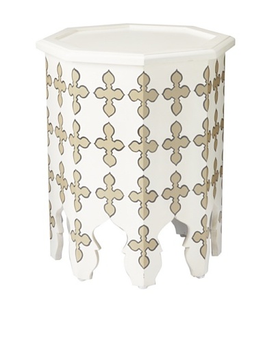 GuildMaster Weiss Side Table, White/Taupe