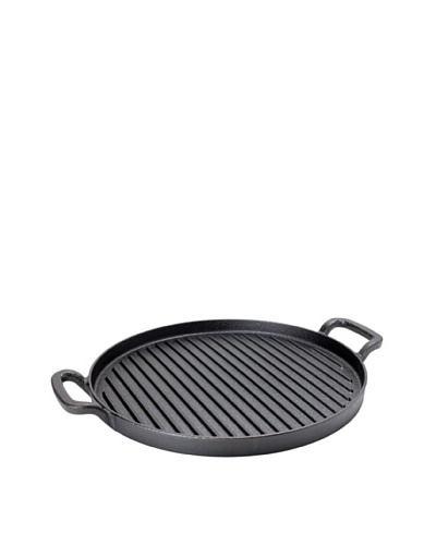 Guro Cast Iron Pro Round Grill Pan, Black, 12 dia.