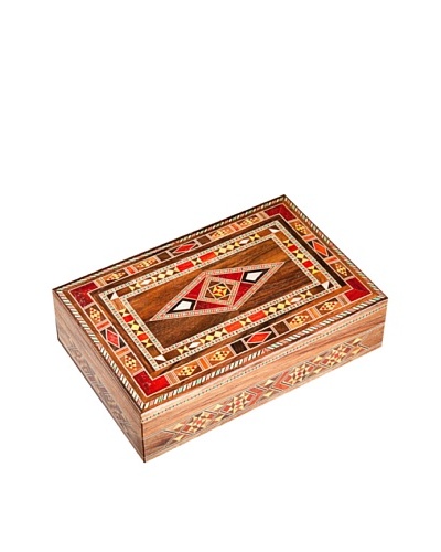 Hannibal Enterprises Handmade Wood Inlay & Mother of Pearl Rectangular Box