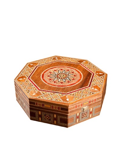 Hannibal Enterprises Handmade Wood Inlay & Mother of Pearl Octagonal Box