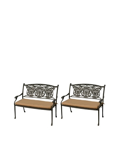 Hansen Set of 2 Balmoral Two-Seater Bench, Bolero