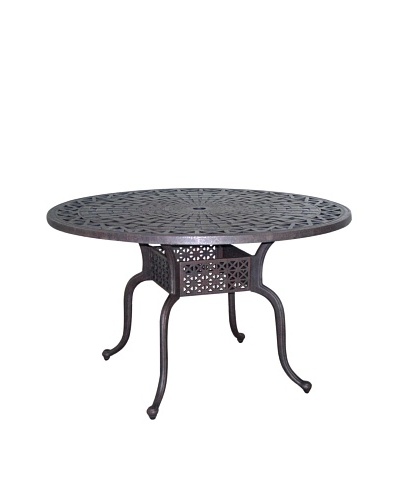 Hansen Classico Round Dining Table, Aged Bronze