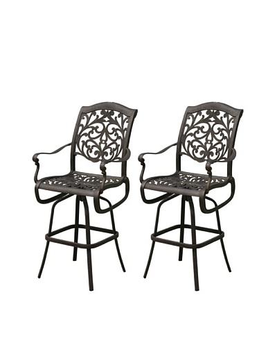 Hansen Set of 2 Madera Swivel Bar Stools, Bolero