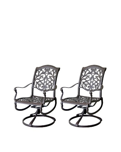 Hansen Set of 2 Madera Swivel Rockers, Bolero