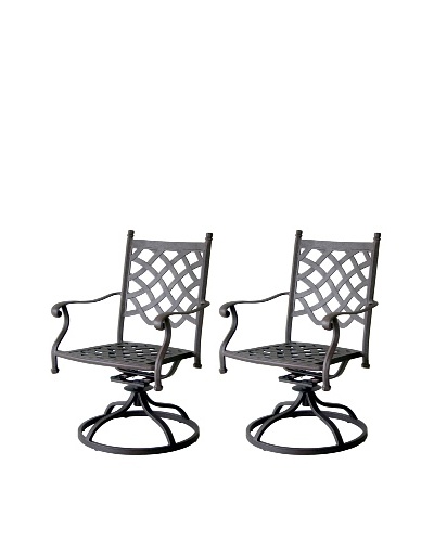 Hansen Set of 2 Provence Swivel Rockers, Aged Bronze