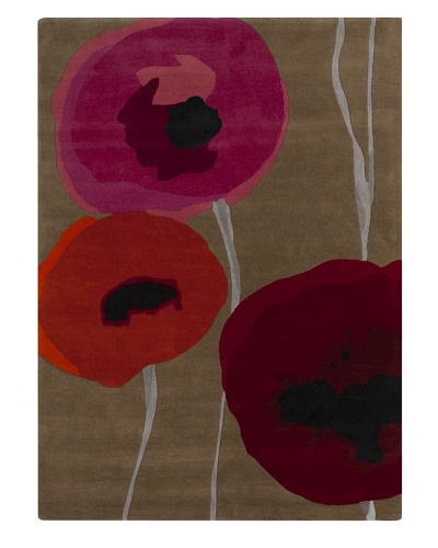 Harlequin New Zealand Wool Rug [Pink/Red/Orange]