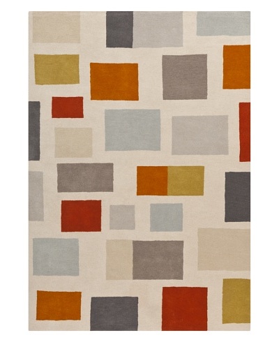 Harlequin New Zealand Wool Rug [Gray/Paprika/Ochre/Tan]