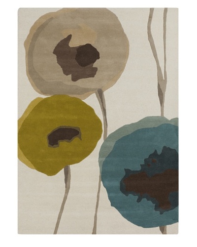 Harlequin New Zealand Wool Rug [Yellow/Blue/Grey]